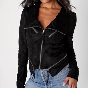 NWT: Lulu’s Suede Black Jacket